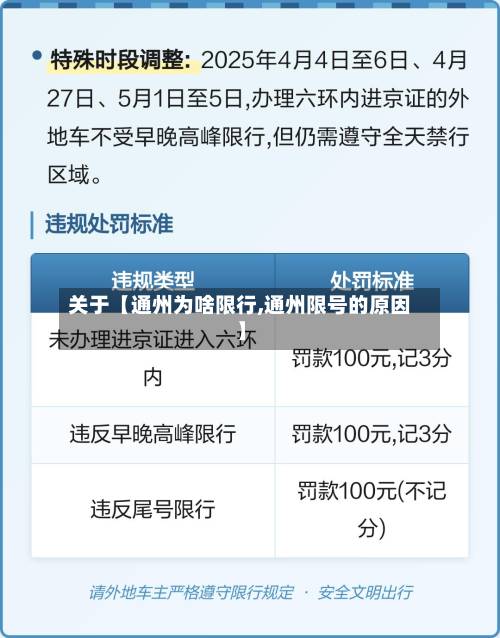 关于【通州为啥限行,通州限号的原因】