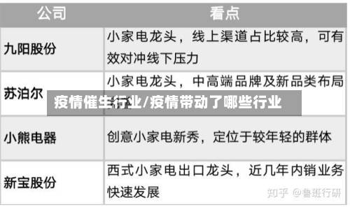 疫情催生行业/疫情带动了哪些行业