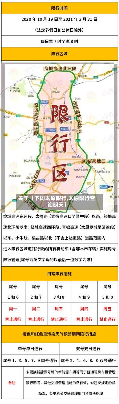 关于【下周太原限行,太原限行查询明天】
