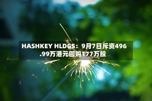 HASHKEY HLDGS:9月7日斥资496.99万港元回购177万股-第3张图片