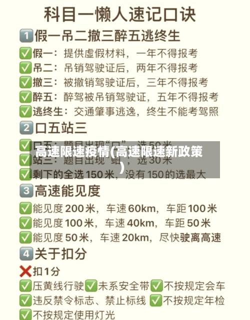 高速限速疫情(高速限速新政策)