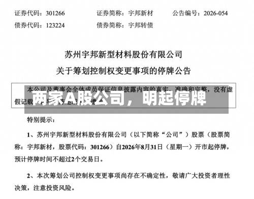 两家A股公司，明起停牌-第2张图片