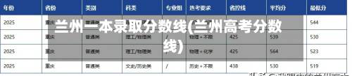 兰州一本录取分数线(兰州高考分数线)