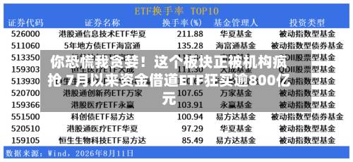 你恐慌我贪婪!这个板块正被机构疯抢 7月以来资金借道ETF狂买逾800亿元-第2张图片