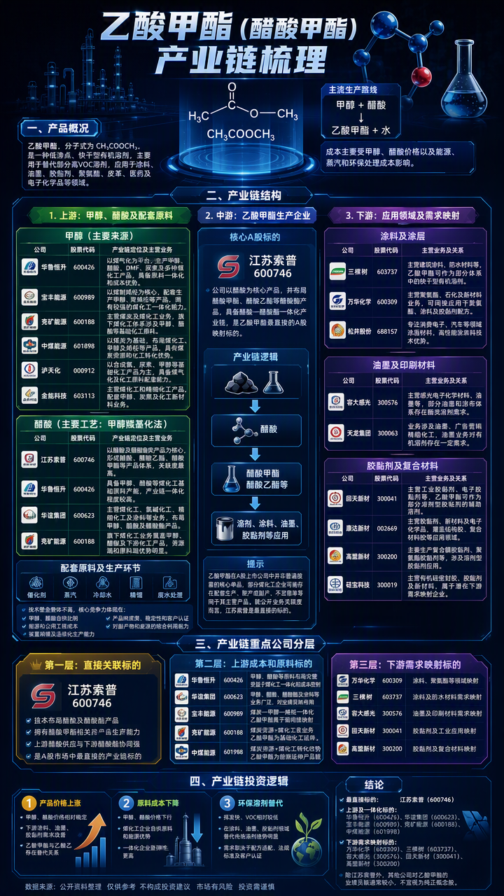 【现货异动】乙酸甲酯30天上涨32.9193%！需求回暖叠加供应收缩，库存偏紧推动报价上行